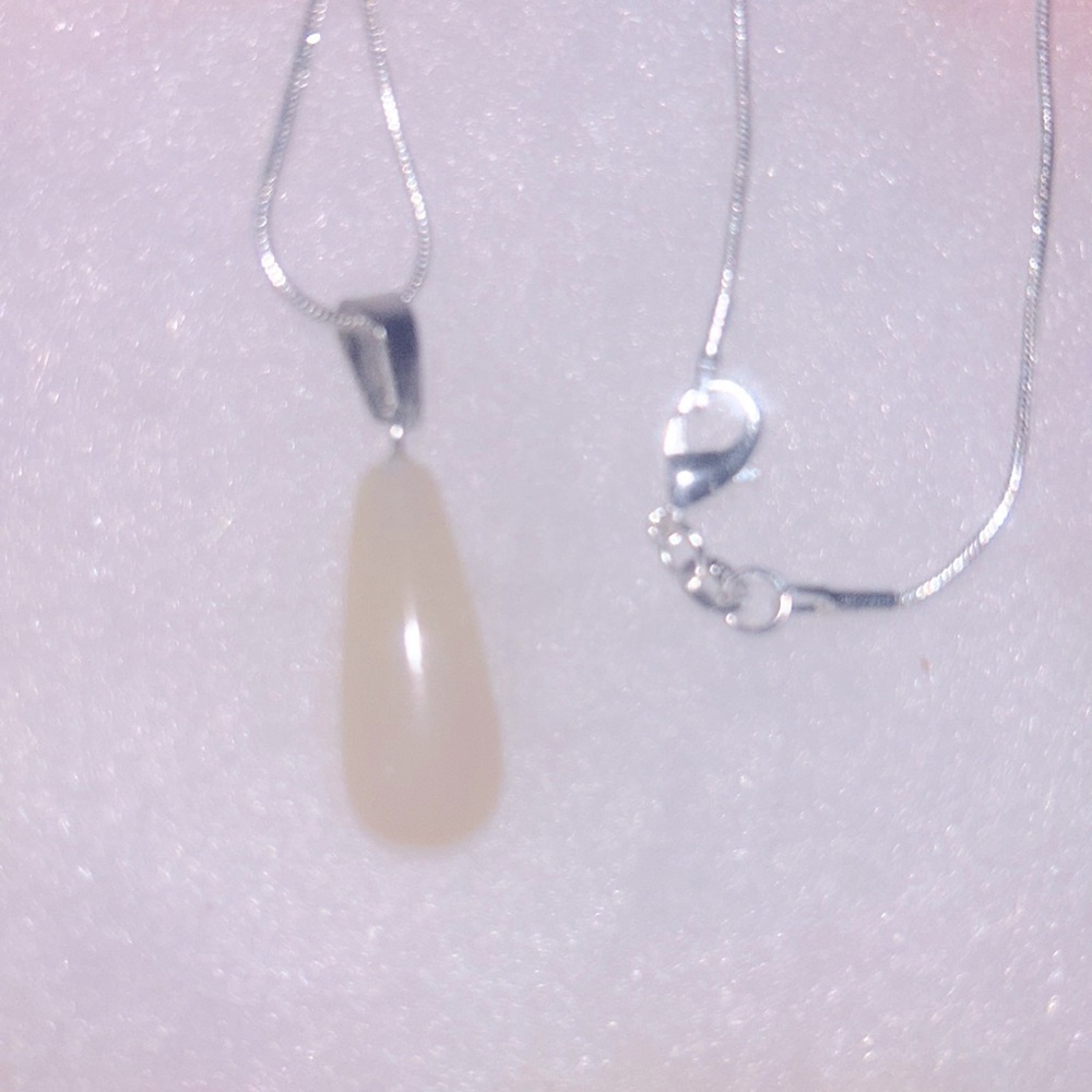 Boho hippie agate natural crystal silver 18” necklace
